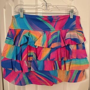 Dona Jo Shakira Groovy Skirt / Skort. Tennis Workout Fitness Ruffle Back XL Sz 3